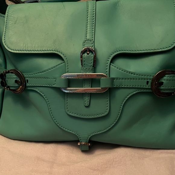 Jimmy Choo Turquoise Tulita Satchel Top Handle W/ Boho West Hardware--& Dust Bag - Picture 4 of 14